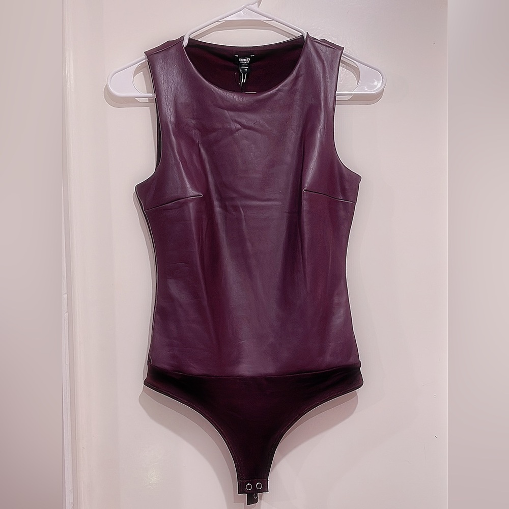 Express imitation leather bodysuit XS